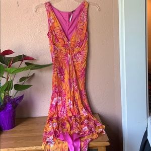 Bright floral high low dress